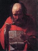 LA TOUR, Georges de Saint Jerome Reading sg oil painting